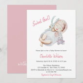 Pink Girl Newborn Baby shower-uitnodiging Save The Date (Voorkant / Achterkant)