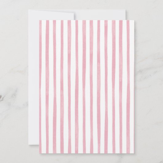 Pink Girl Quirky Stripes Christmas Bridal Shower Kaart (Achterkant)