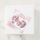 Pink Girl Rainbow Star Verjaardag Bedankjes Labels (In situ)