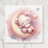 Pink Girl Rainbow Star Verjaardag Bedankjes Labels (Achterkant)