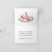 Pink Girl Rainbow Star Verjaardag Bedankkaart (Binnen)