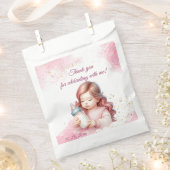 Pink Girl Rainbow Star Verjaardag Bedankzakje (Geknipt)