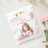 Pink Girl Rainbow Star Verjaardag Bedankzakje (Gezegeld)