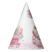 Pink Girl Rainbow Star Verjaardag Feesthoedjes (Links)