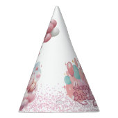 Pink Girl Rainbow Star Verjaardag Feesthoedjes (Rechts)