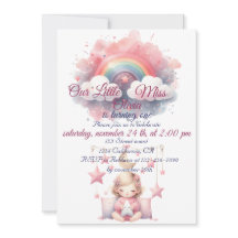 Pink Girl Rainbow Star Verjaardag