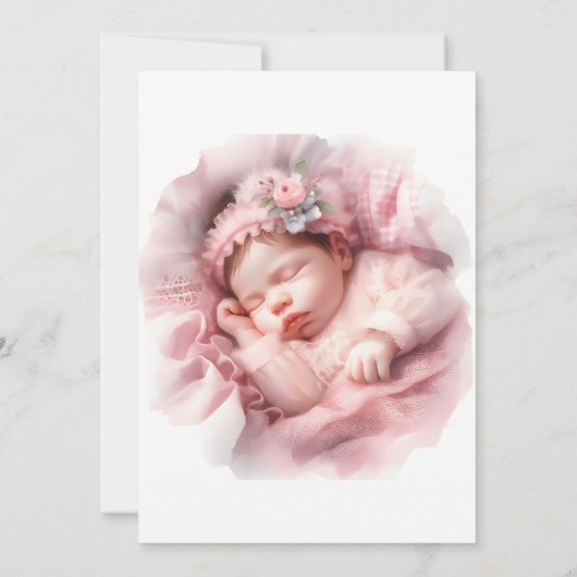 Pink Girl Rainbow Star Verjaardag Kaart (Achterkant)