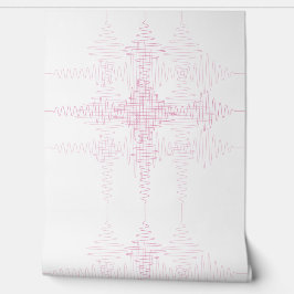 Pink Girl Room Sound Wave Minimal Style Behang
