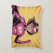 Pink Girl Superhero Birthday Party  Accent Kussen (Achterkant (Verticaal))