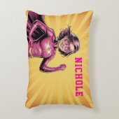 Pink Girl Superhero Birthday Party  Accent Kussen (Voorkant(Verticaal))