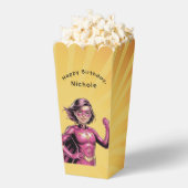 Pink Girl Superhero Birthday Party Bedankdoosjes (Popped)