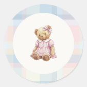 Pink Girl teddy bear sticker (Voorkant)