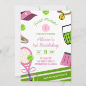 Pink Girl Tennis Verjaardag Kaart (Voorkant)