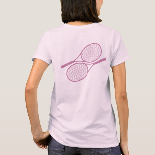 pink girl tennisspeler t-shirt (Achterkant)