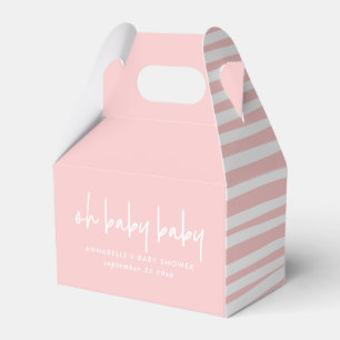 Pink girl twitterde baby shower party typografie m bedankdoosjes
