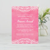 Pink Girls Annaprashana First Rice Ceremony Kaart (Staand voorkant)