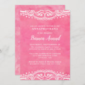 Pink Girls Annaprashana First Rice Ceremony Kaart (Voorkant / Achterkant)