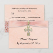 Pink Girl's Baptism Christening RSVP Response (Voorkant / Achterkant)