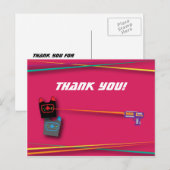 Pink Girl's Laser Label Verjaardagsfeest Dank u Briefkaart (Voorkant / Achterkant)