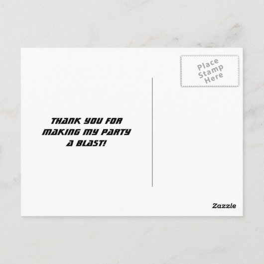 Pink Girl's Laser Label Verjaardagsfeest Dank u Briefkaart (Achterkant)