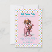 Pink Girl's Pajama Party Kaart (Voorkant)