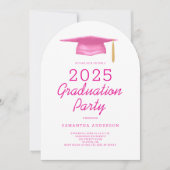 Pink Girly 2025 Afstudeerfeest Kaart (Voorkant)