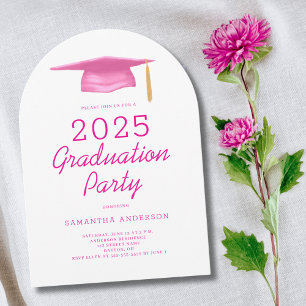 Pink Girly 2025 Afstudeerfeest Kaart
