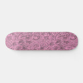 Pink Girly Boho Sketch Glitter Glam Monogram Persoonlijk Skateboard (Horizontaal)