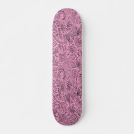 Pink Girly Boho Sketch Glitter Glam Monogram Persoonlijk Skateboard