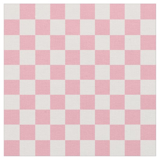Pink Girly Checker Checkerboard Checkered Retro Stof (Close Up)