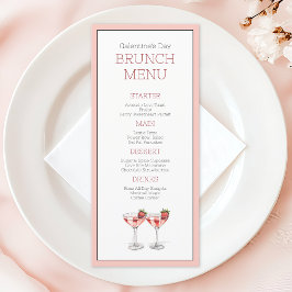 Pink Girly Cocktail Galentine's Day Brunch Party Menu