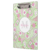 Pink Girly Cute Chic Preppy Paisley Monogram Klembord (Links)