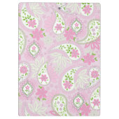 Pink Girly Cute Chic Preppy Paisley Monogram Klembord (Achterkant)