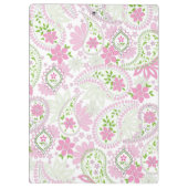 Pink Girly Cute Chic Preppy Paisley Monogram Klembord (Achterkant)