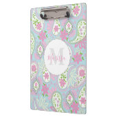 Pink Girly Cute Chic Preppy Paisley Monogram Klembord (Links)