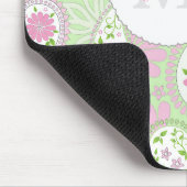 Pink Girly Cute Chic Preppy Paisley Monogram Muismat (Hoek)