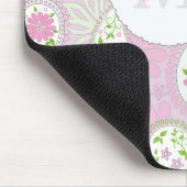 Pink Girly Cute Chic Preppy Paisley Monogram Muismat (Hoek)