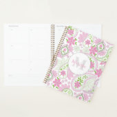 Pink Girly Cute Chic Preppy Paisley Print Patroon Planner (Display)