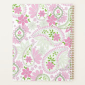 Pink Girly Cute Chic Preppy Paisley Print Patroon Planner (Achterkant)