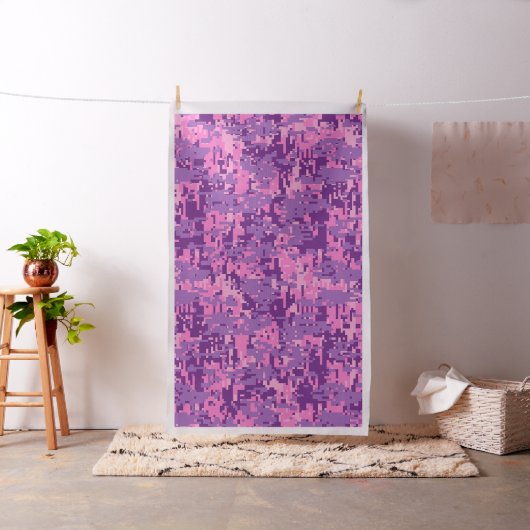 Pink Girly Digital Camo Camouflage Customizable Stof (Voorbeeld)