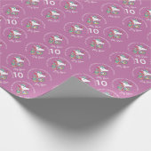 Pink Girly Floral Unicorn Magical Cadeaupapier (Hoek)