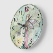 Pink Girly Flower Fairy-klok Grote Klok (Hoek)