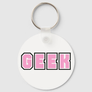Pink Girly Geek Geeky Geeks Nerd Nerdy Glasses Fun Sleutelhanger
