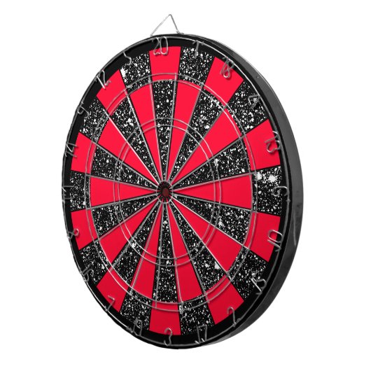 Pink Girly Geeky Darts Starry Sparkly Glittery Dartbord (Voorkant Rechts)
