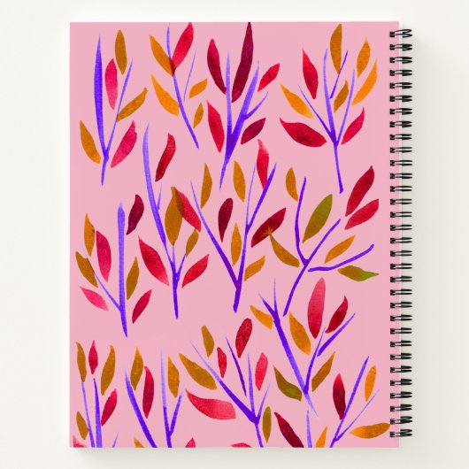 Pink Girly gepersonaliseerd schetsboek Notitieboek (Achterkant)