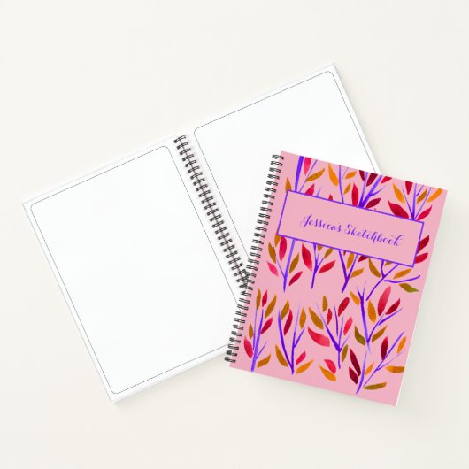 Pink Girly gepersonaliseerd schetsboek Notitieboek (Binnen)