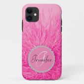 Pink Girly Glam  monogram naam personaliseren Case-Mate iPhone Case (Achterkant)