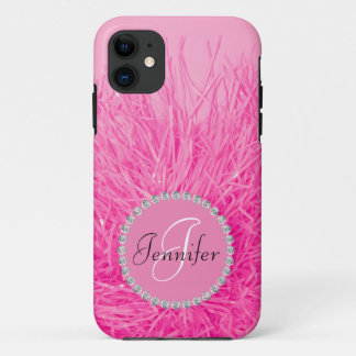 Pink Girly Glam  monogram naam personaliseren Case-Mate iPhone Case