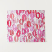 Pink Girly Kisses Wandkleed (Voorkant (horizontaal))