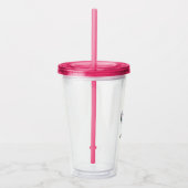 Pink Girly leuke gepersonaliseerde eenhoorn Kinder Acryl Drinkbeker (Rechts)